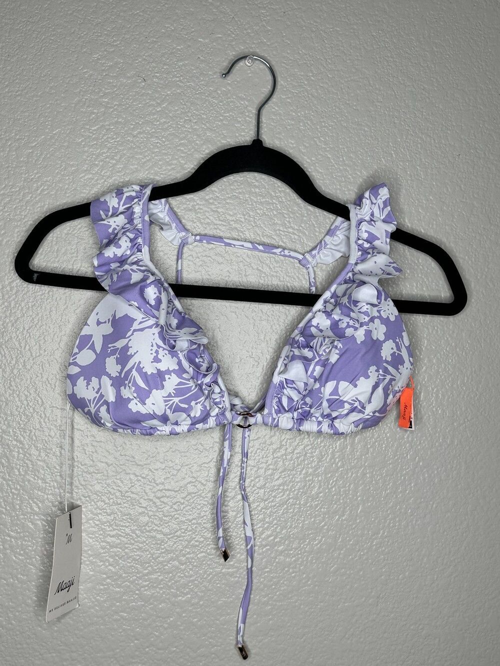 Maaji Bikini Top Womens Medium Reversible Ruffle Floral Swimwear Boho Beach Pool